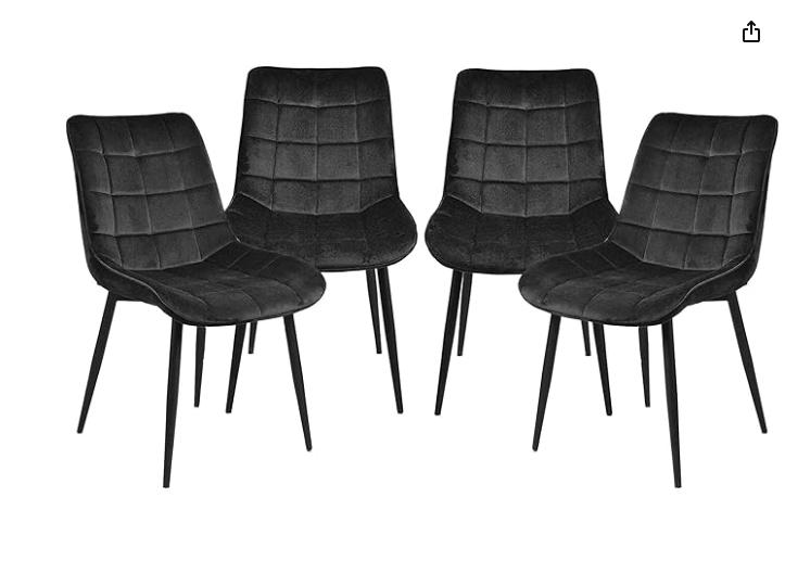 Gavin Dining Chair Velvet Black sue-e furniture