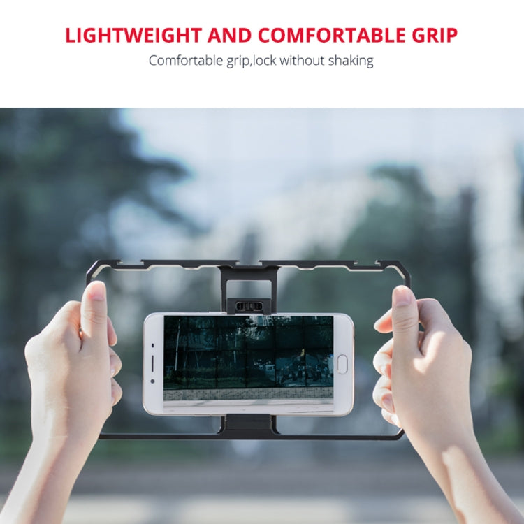 YELANGU  PC06 YLG0909A Vlogging Live Broadcast Smartphone Metal Cage Video Rig Filmmaking Recording Handle Stabilizer Bracket for iPhone, Galaxy, Huawei, Xiaomi, HTC, LG, Google, and Other Smartphones