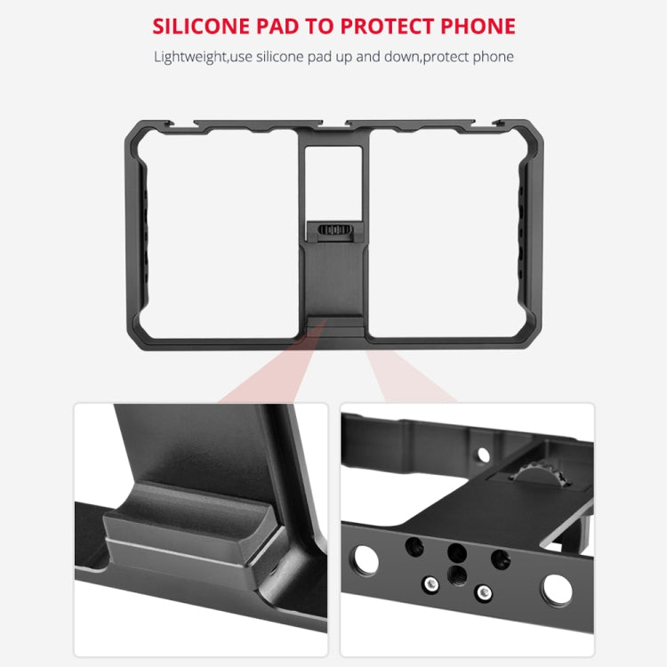 YELANGU  PC06 YLG0909A Vlogging Live Broadcast Smartphone Metal Cage Video Rig Filmmaking Recording Handle Stabilizer Bracket for iPhone, Galaxy, Huawei, Xiaomi, HTC, LG, Google, and Other Smartphones