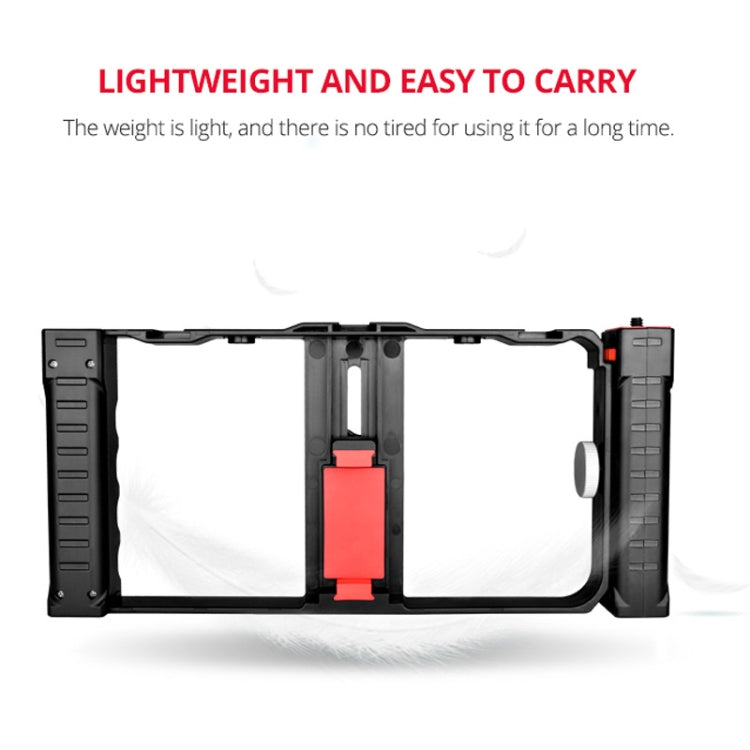 YELANGU PC02A Vlogging Live Broadcast Plastic Cage Video Rig Filmmaking Stabilizer Bracket for iPhone, Galaxy, Huawei, Xiaomi, HTC, LG, Google, and Other Smartphones