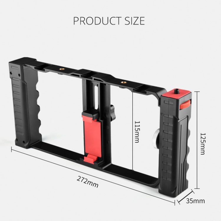 YELANGU PC02A Vlogging Live Broadcast Plastic Cage Video Rig Filmmaking Stabilizer Bracket for iPhone, Galaxy, Huawei, Xiaomi, HTC, LG, Google, and Other Smartphones