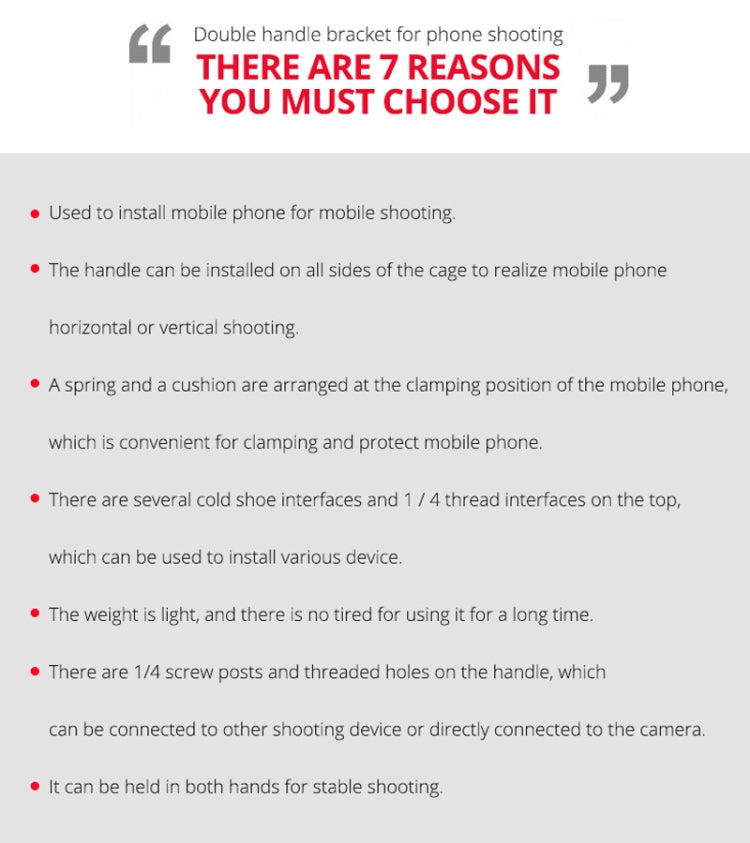 YELANGU PC02A Vlogging Live Broadcast Plastic Cage Video Rig Filmmaking Stabilizer Bracket for iPhone, Galaxy, Huawei, Xiaomi, HTC, LG, Google, and Other Smartphones