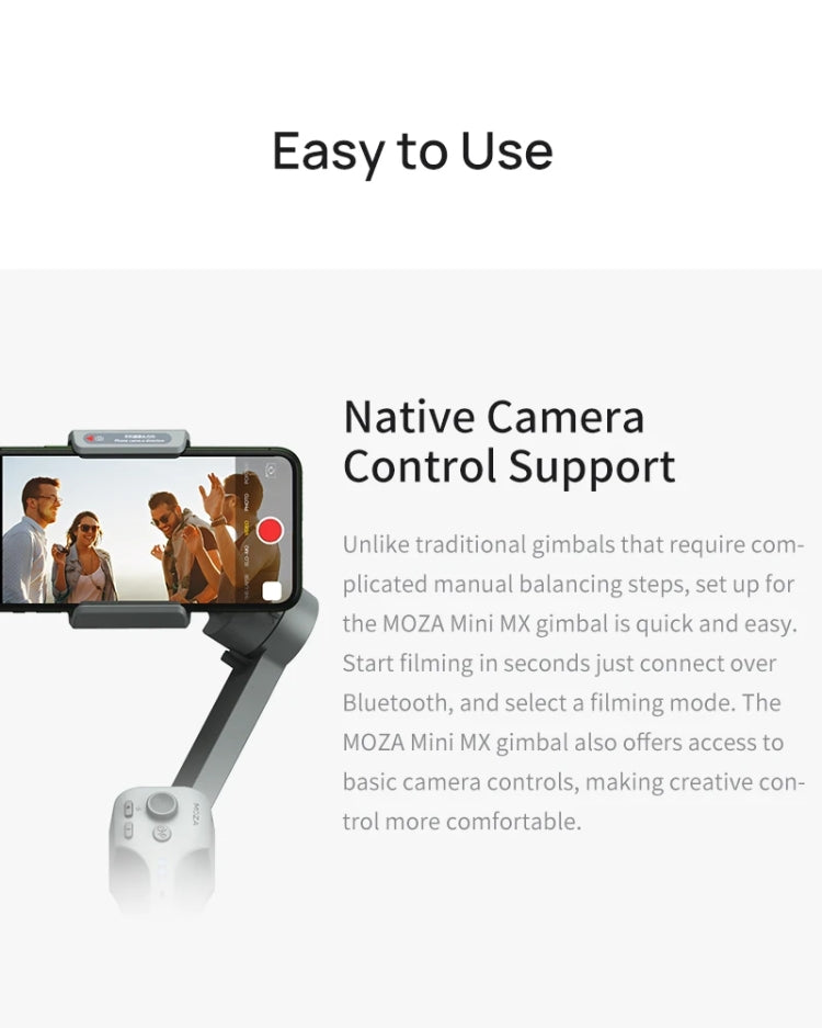 MOZA Mini MX 3 Axis Foldable Handheld Gimbal Stabilizer for Action Camera and Smart Phone