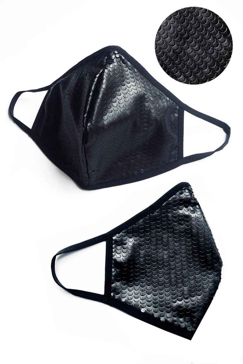 2 layer mask. The outer layer is a decorative eco-lether with perforations facilitating air exchange while breathing. The inner layer is black cotton with Oeko-Tex certificate. The mask is very comfortable, elegant and durable. It fits perfectly to the...