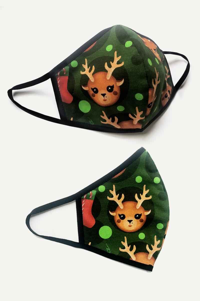 2 layer mask - decorative material with Christmas motifs. The mask is very comfortable, elegant and durable. It fits perfectly to the face. Using our masks you care about the environment - because each is reusable. Easy to maintain - washing in 60° C.T...