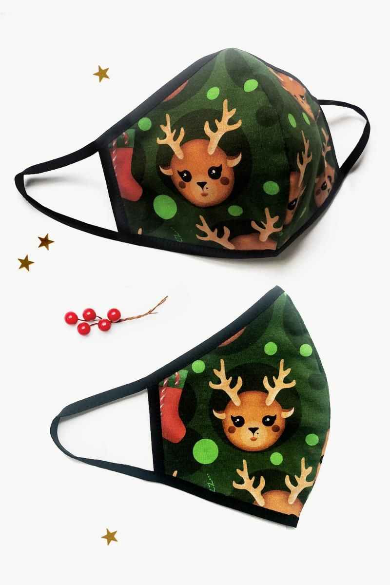 2 layer mask - decorative material with Christmas motifs. The mask is very comfortable, elegant and durable. It fits perfectly to the face. Using our masks you care about the environment - because each is reusable. Easy to maintain - washing in 60° C.T...