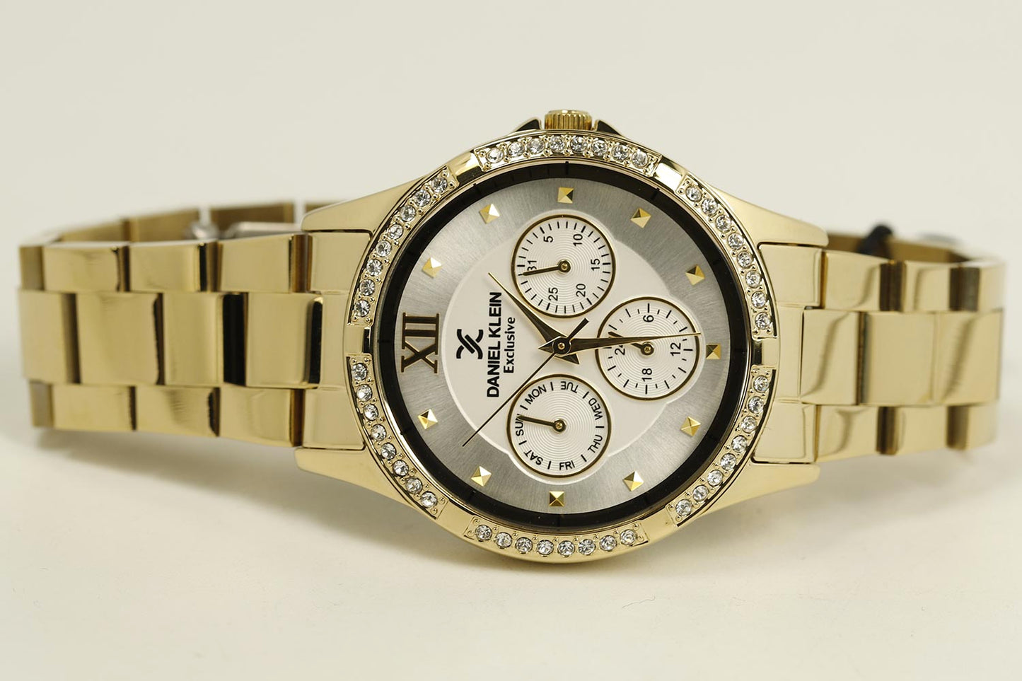 Daniel Klein Exclusive Multifunction Silver Dial Gold Watch - DK.1.12915-2 Kiwi Watches
