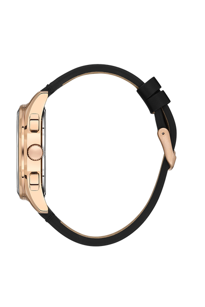 Daniel Klein Exclusive Black Dial and Genuine Leather Strap Rose Gold Watch - DK.1.13902-3 Kiwi Watches