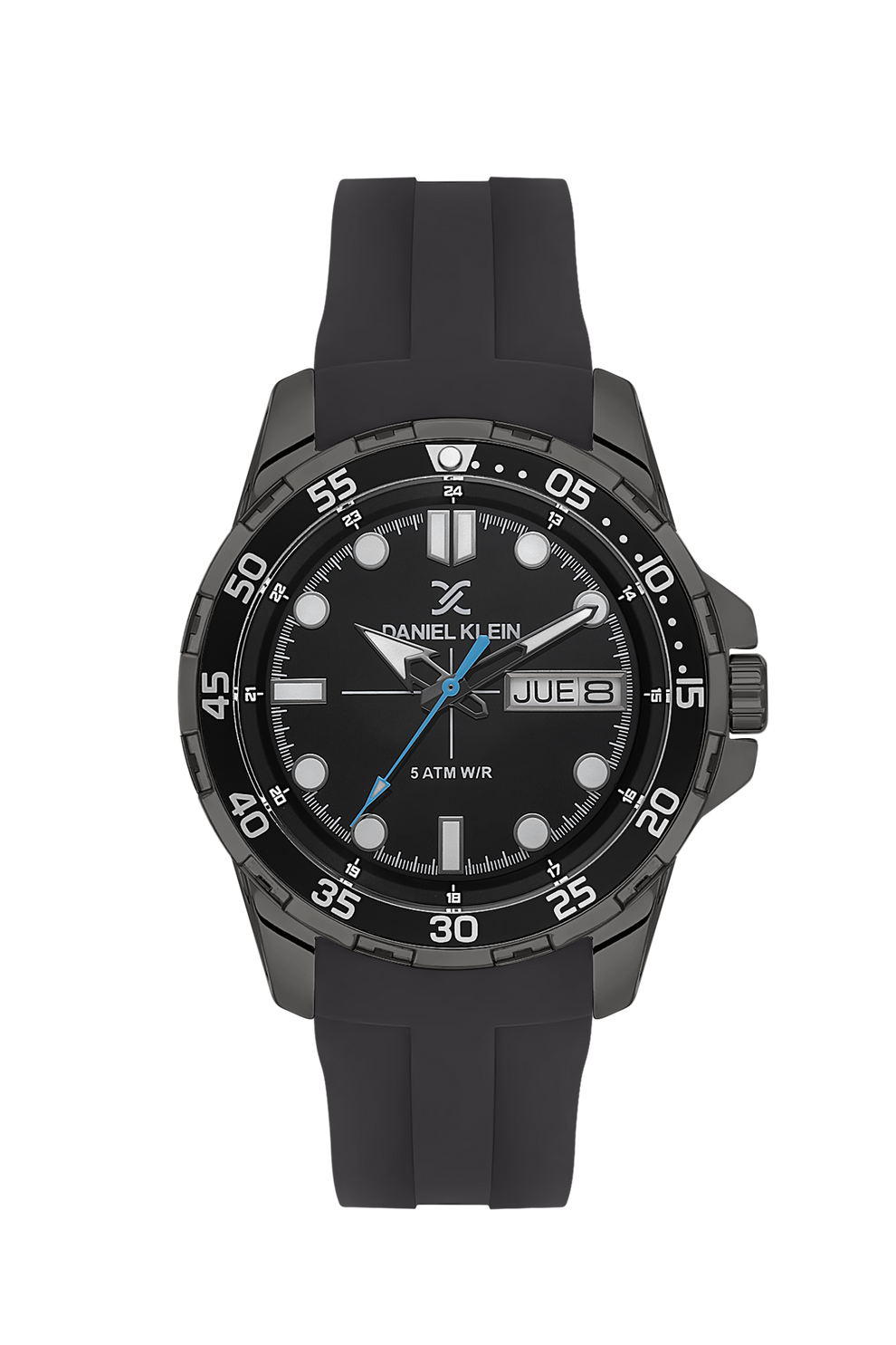 Daniel Klein Premium Day Date Black Dial and Silicone Watch - DK.1.13911-5 Kiwi Watches
