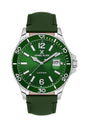 Daniel Klein Premium Date Window Green Dial and Genuine Leather Strap Silver Watch - DK.1.13905-3 Kiwi Watches
