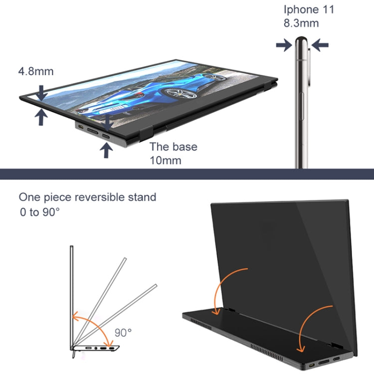 M8 14inch 1080P Ultra-thin HD Portable Narrow-edge Display
