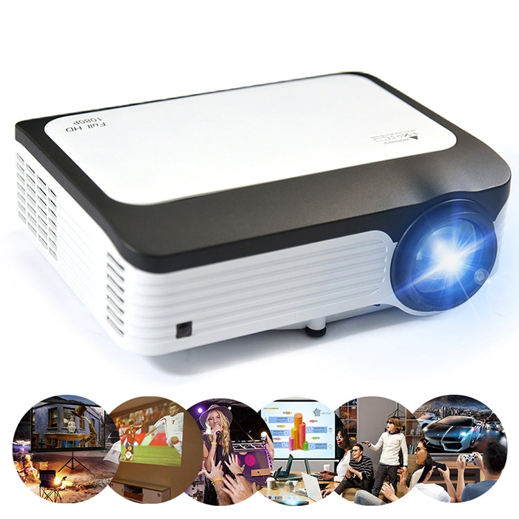 Wejoy L6 5 inch 200 ANSI Lumen 1920 x 1080P Android 6.0 HD Bluetooth 4.0 WiFi HD Smart Projector, Support AV / VGA / HDMI / 2 x USB / RJ45, 1G+8G
