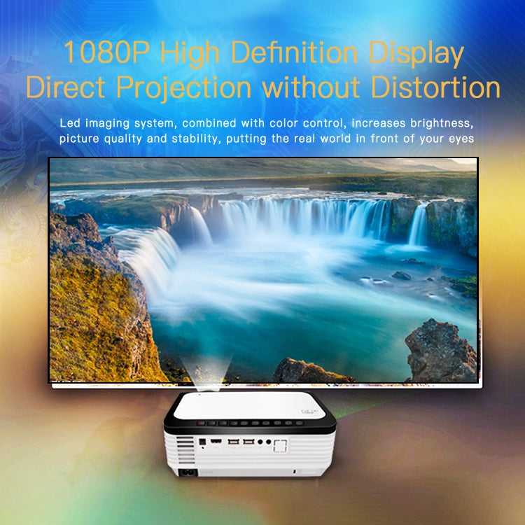 Wejoy L6 5 inch 200 ANSI Lumen 1920 x 1080P Android 6.0 HD Bluetooth 4.0 WiFi HD Smart Projector, Support AV / VGA / HDMI / 2 x USB / RJ45, 1G+8G