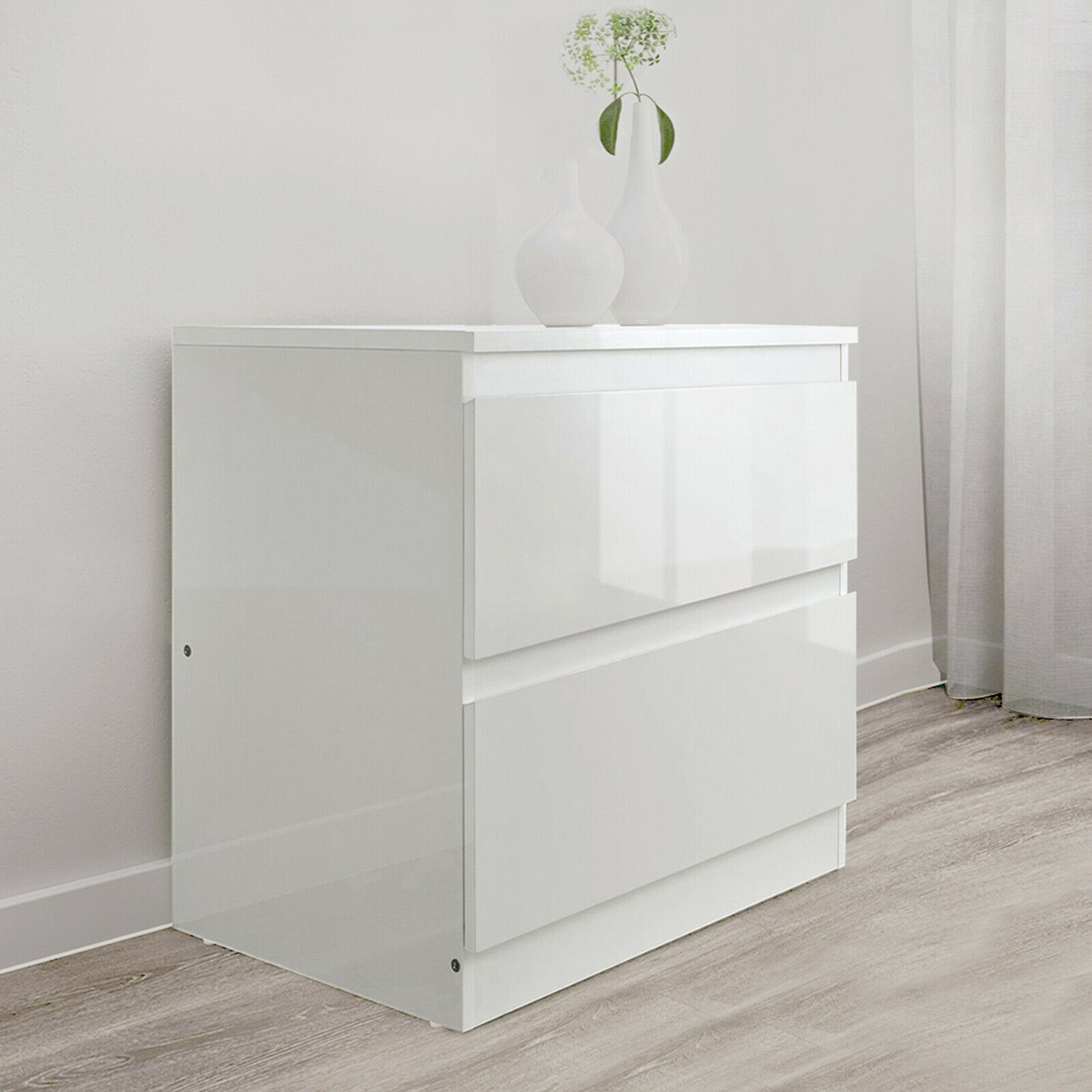 'Monaco' White Bedside Table sue-e furniture