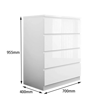 'Monaco' White Chest of 4 drawers sue-e furniture