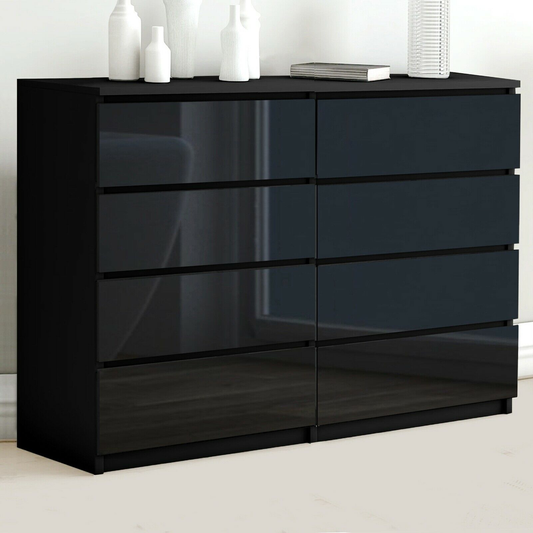 'Monaco' Black Chest of 8 drawers sue-e furniture