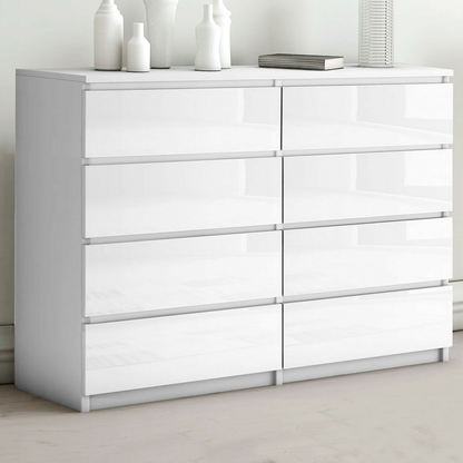 'Monaco' White Chest of 8 drawers sue-e furniture