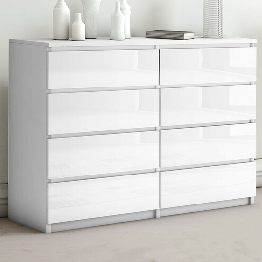 'Monaco' White Chest of 8 drawers sue-e furniture