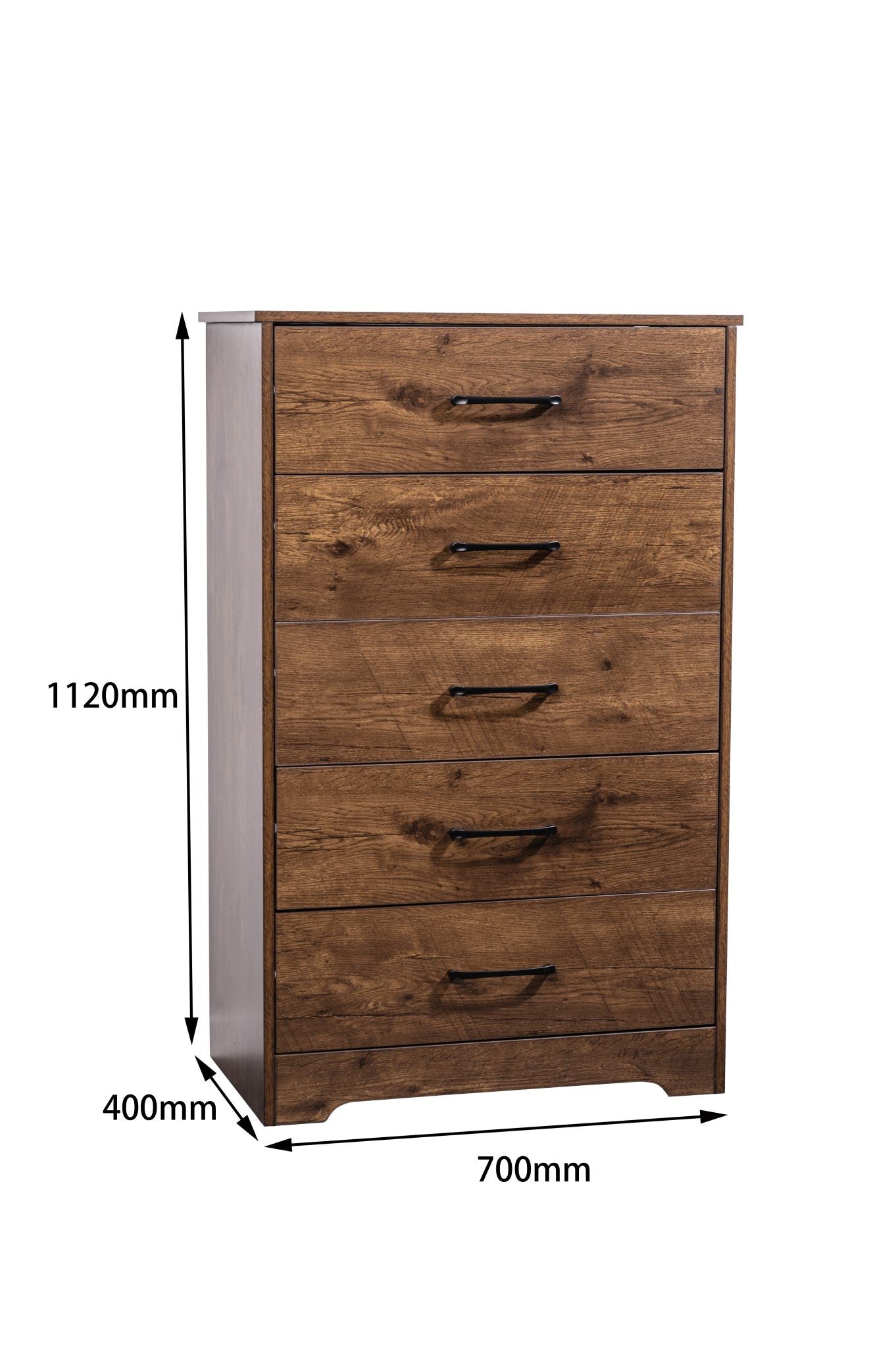 'Althea' Wallnut color Five Drawers sue-e furniture