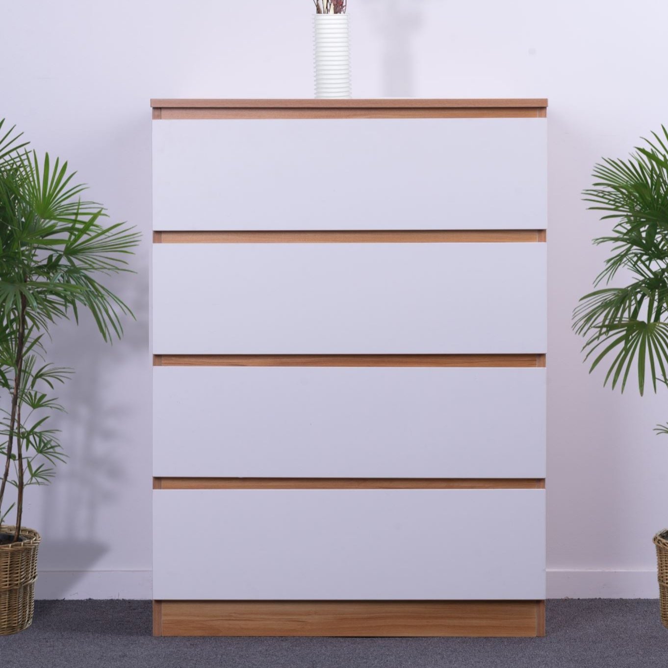 'Monaco' Set of 4 drawers white + oak sue-e furniture