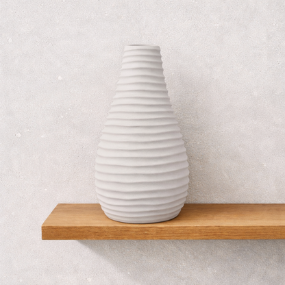 Frankly Cotton Minimalist Ribbed Ceramic Vase Nest & Stem Homewares