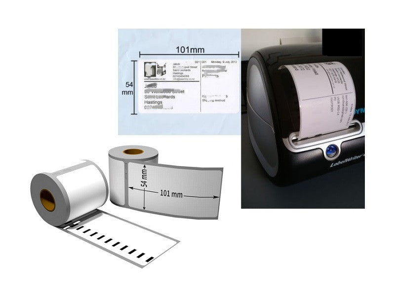 DYMO 99014# Comp. (2 Rolls) 54*101mm 220 Labels/roll Tradevine Labels dealonline.co.nz