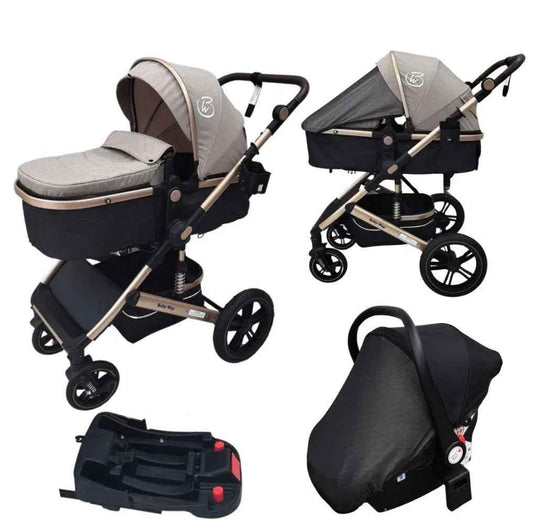 Preorder - Supra - 3 in 1 Stroller + Bassinet + Capsule Car Seat Combo with Mattress, Food Tray and Beige Skin
