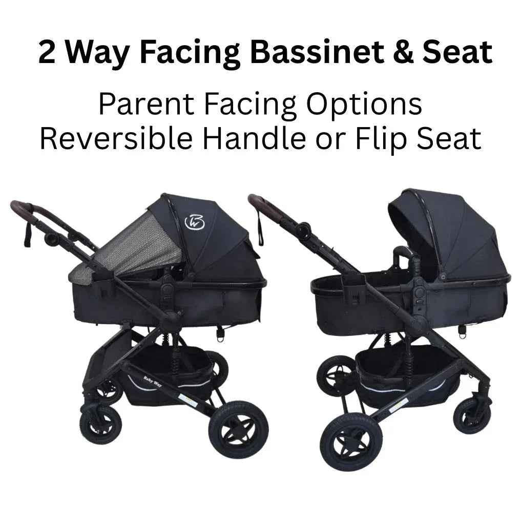 Preorder - Evolve 3 in 1 Stroller + Bassinet + i-Size Capsule Travel System with Sunshade Sets and Mattress + Food Tray