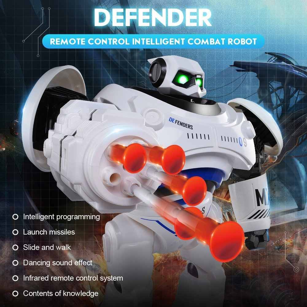 Intelligent RC Robot AD Police with Light and Sound Full Control Combat Defender dealonline.co.nz