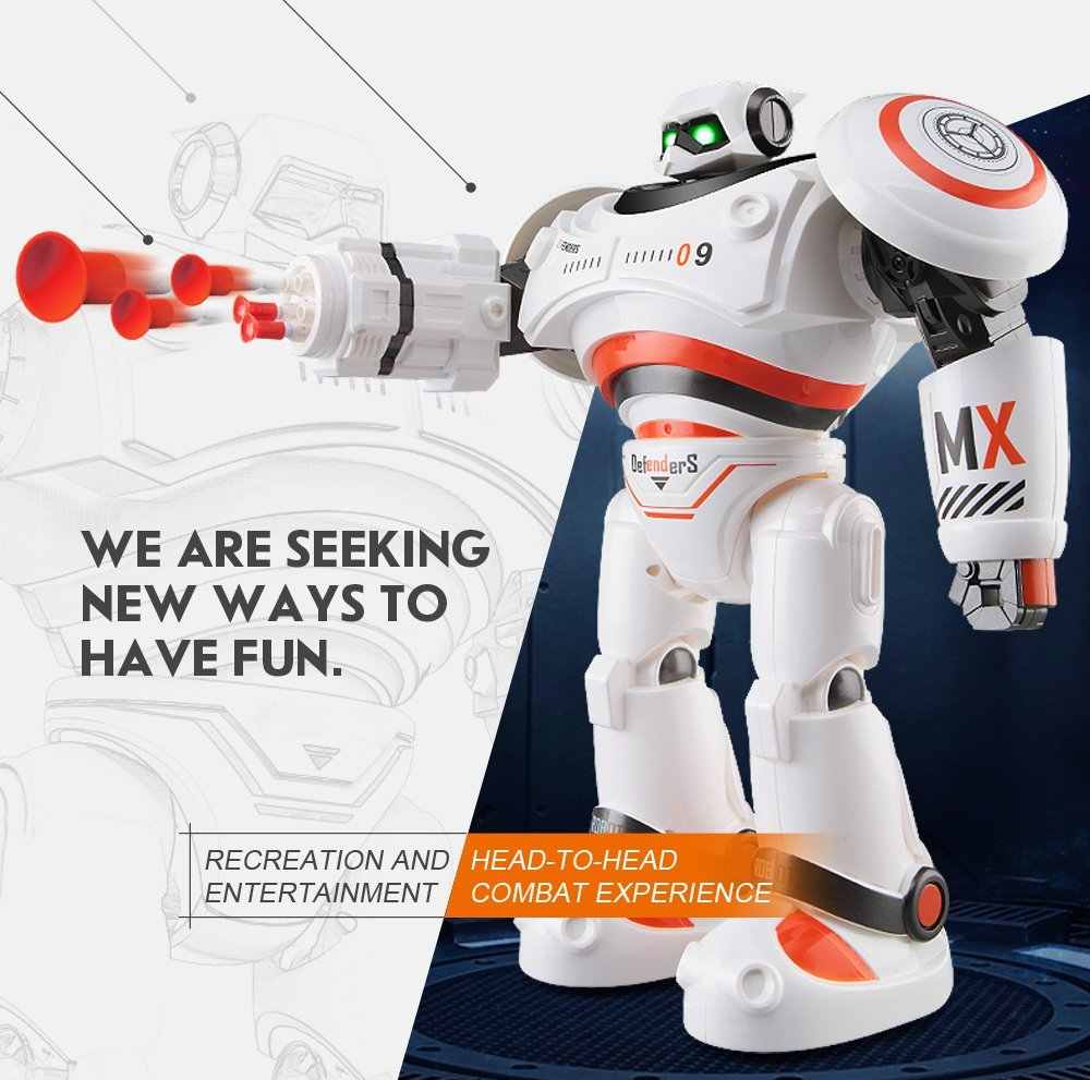 Intelligent RC Robot AD Police with Light and Sound Full Control Combat Defender dealonline.co.nz