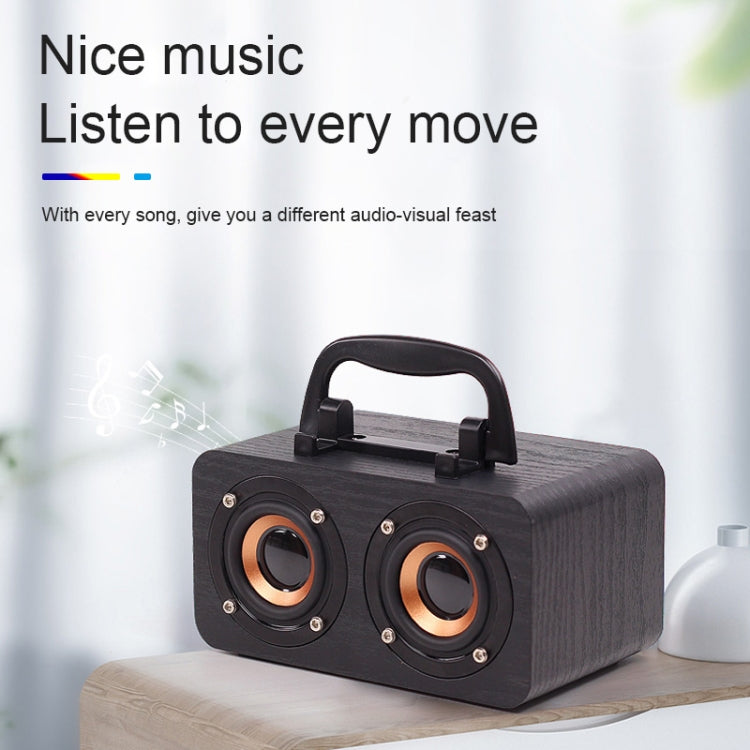 FT-4002 Wooden Wireless Bluetooth Portable Retro Subwoofer Speakers, Support TF card & USB MP3 Playback