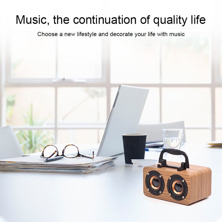 FT-4002 Wooden Wireless Bluetooth Portable Retro Subwoofer Speakers, Support TF card & USB MP3 Playback