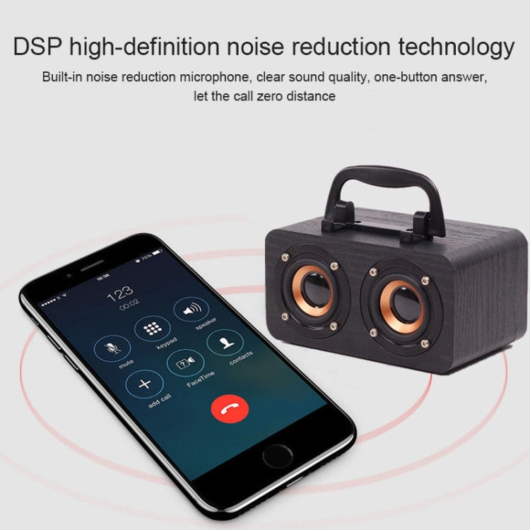 FT-4002 Wooden Wireless Bluetooth Portable Retro Subwoofer Speakers, Support TF card & USB MP3 Playback