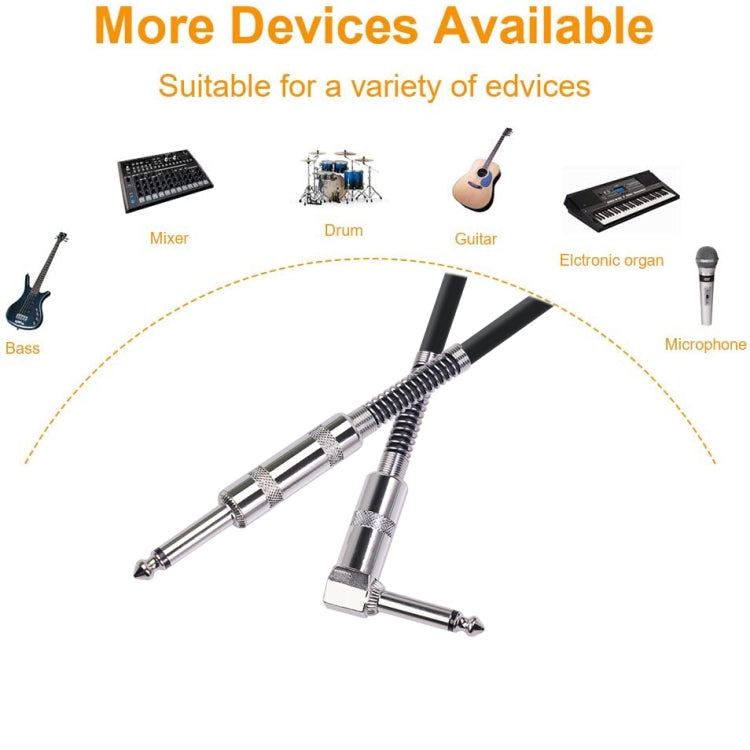 TC048SL 6.35mm Plug Straight to Elbow Electric Guitar Audio Cable