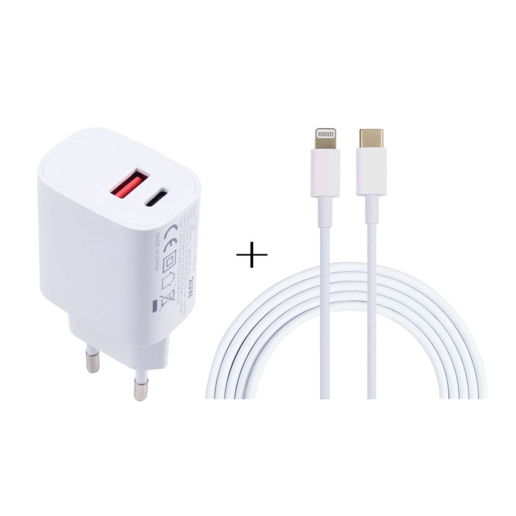 20W USB-C / Type-C + USB Ports Charger with 100W Type-C to 8 Pin Fast Charging Cable