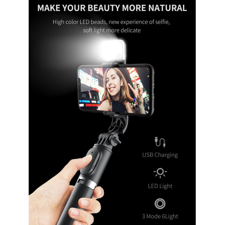 Q02S Fill Light Bluetooth Selfie Stick Tripod Mobile Phone Holder