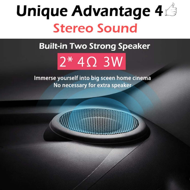 WEJOY Y1 1920x1080P 100 ANSI Lumens Portable Home Theater LED HD Digital Projector, Android 6.0, 1G+16G, AU Plug (White)