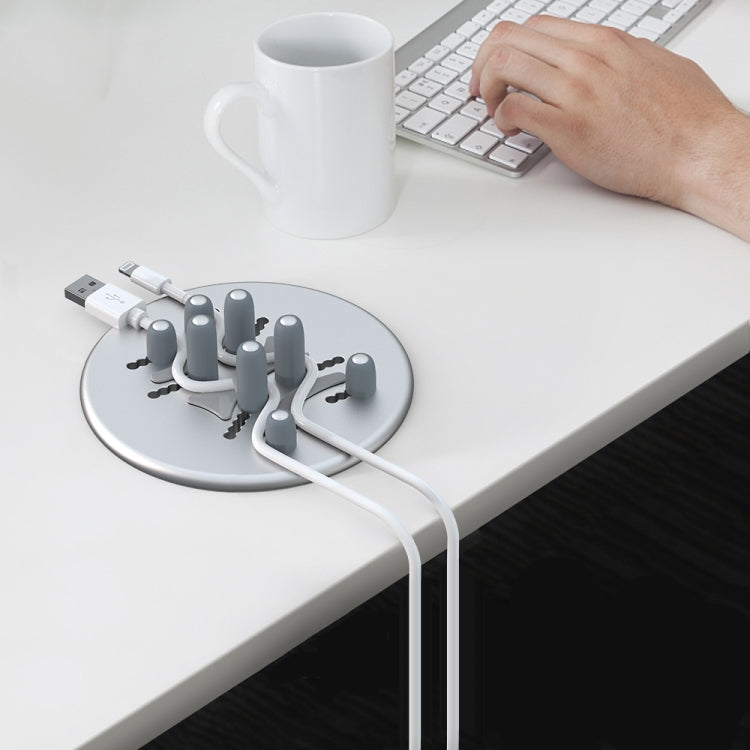 R-JUST BJ15 Aluminum Alloy Adjustable Magnetic Multi-function Disc Data Cable Storage Fixed Base Mobile Phone Laptop Bracket