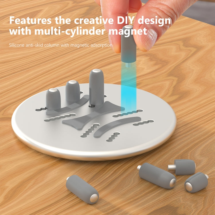 R-JUST BJ15 Aluminum Alloy Adjustable Magnetic Multi-function Disc Data Cable Storage Fixed Base Mobile Phone Laptop Bracket