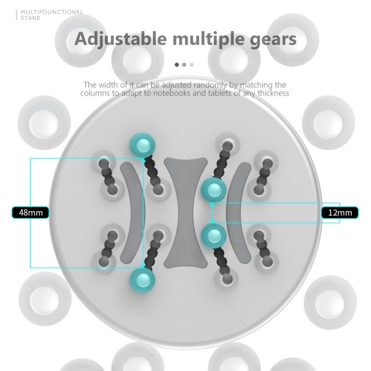 R-JUST BJ15 Aluminum Alloy Adjustable Magnetic Multi-function Disc Data Cable Storage Fixed Base Mobile Phone Laptop Bracket