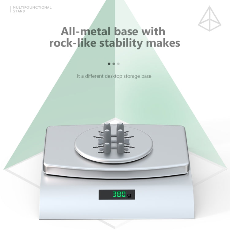 R-JUST BJ15 Aluminum Alloy Adjustable Magnetic Multi-function Disc Data Cable Storage Fixed Base Mobile Phone Laptop Bracket