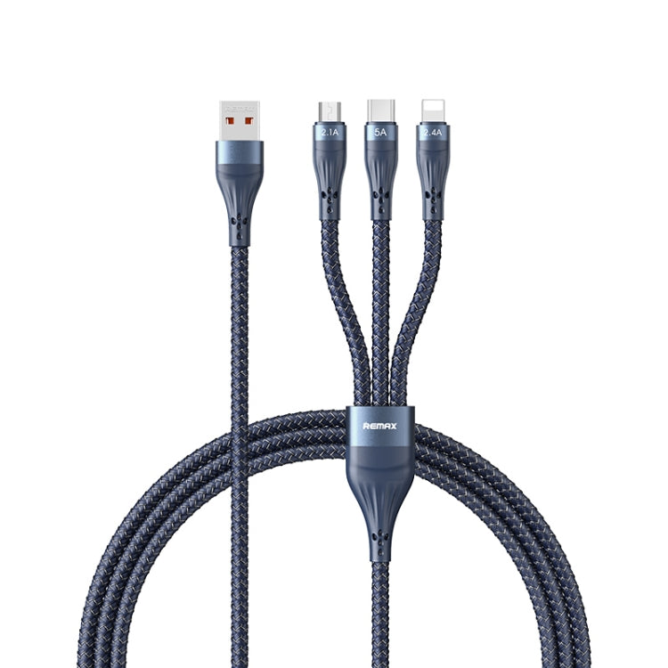 REMAX RC-199th Whirly Series 5A USB to USB-C / Type-C + 8 Pin + Micro USB Fast Charging Data Cable, Cable Length: 1.2m