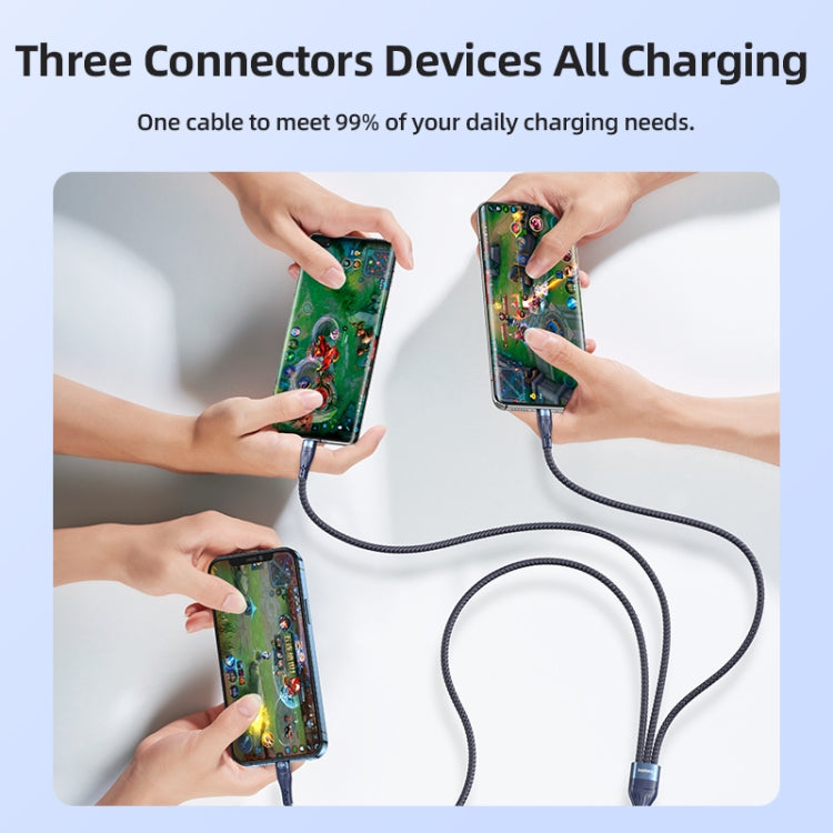 REMAX RC-199th Whirly Series 5A USB to USB-C / Type-C + 8 Pin + Micro USB Fast Charging Data Cable, Cable Length: 1.2m