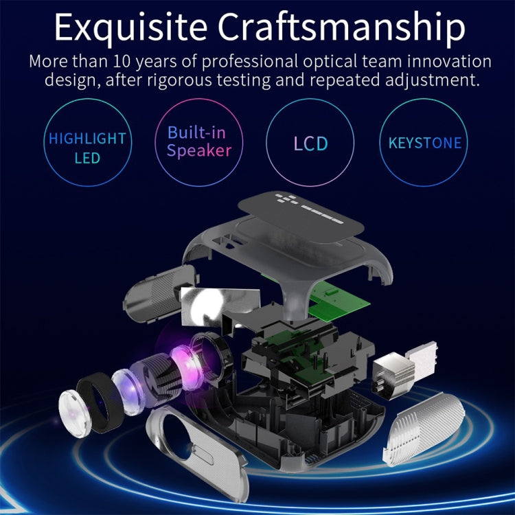 T7 1920x1080P 200 ANSI Portable Home Theater LED HD Digital Projector, Same Screen Version,