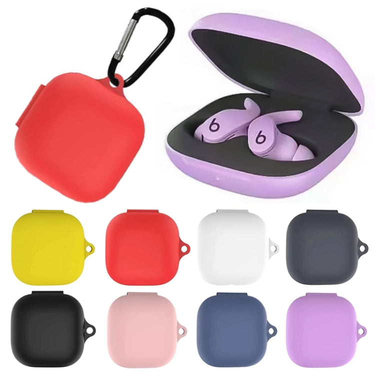 Pure Color Silicone Earphone Protective Case with Hook For Beats Fit Pro