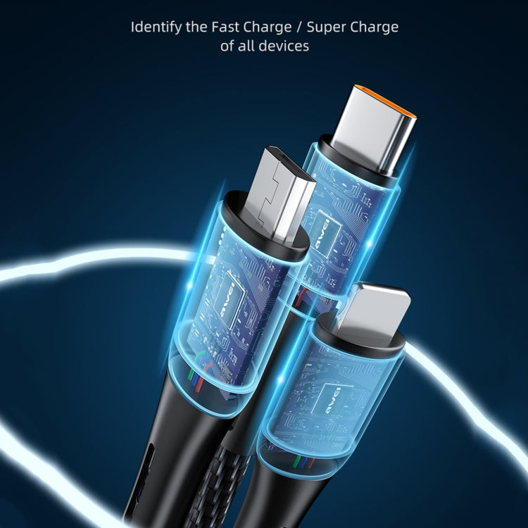awei CL-972 Type-C / USB-C + 8 Pin + Micro USB 3 In 1 Fast Charging Data Cable, Length: 1.2m