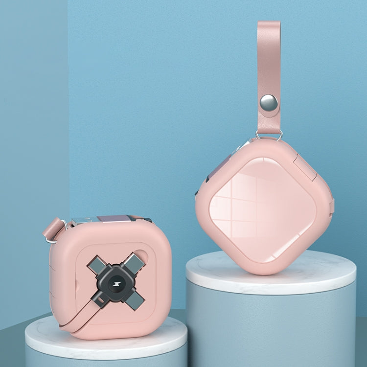 3 in 1 USB To 8Pin + Micro USB + USB-C / Type-C Telescopic Charging Cable with Mobile Phone Holder