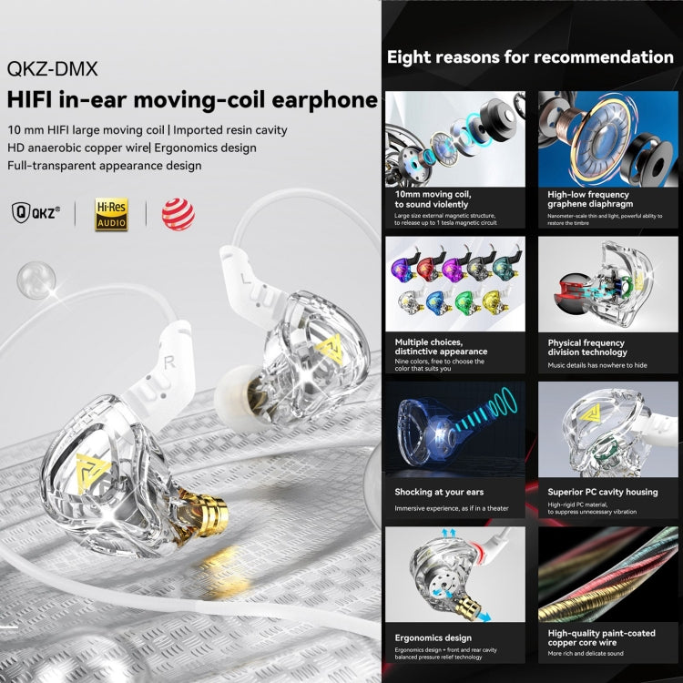 QKZ DMX Sports In-ear HIFI 3.5mm Wired Control Earphone with Mic