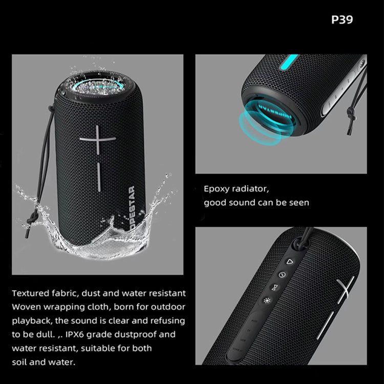 HOPESTAR P39 Outdoor Waterproof RGB Light Wireless Bluetooth Speaker