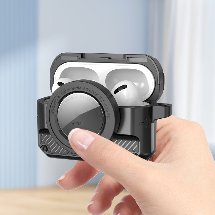 Automatic Flip Switch TPU+PC Earphone Case with AirTag